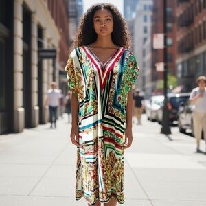 See Video Clip 😍NWT Boho Floral Dress Resort Garden Comfortable Dress